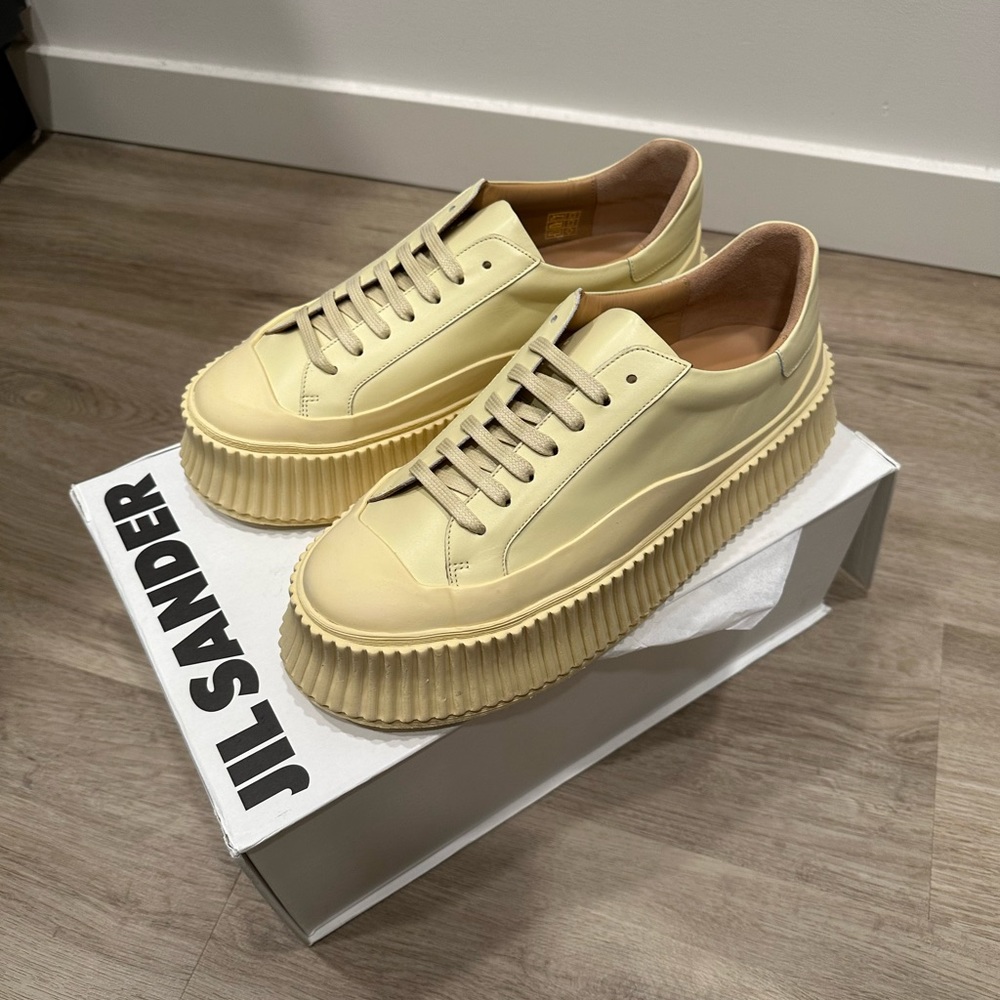 Jil Sander Oversized Low-top Yellow Sneakers
